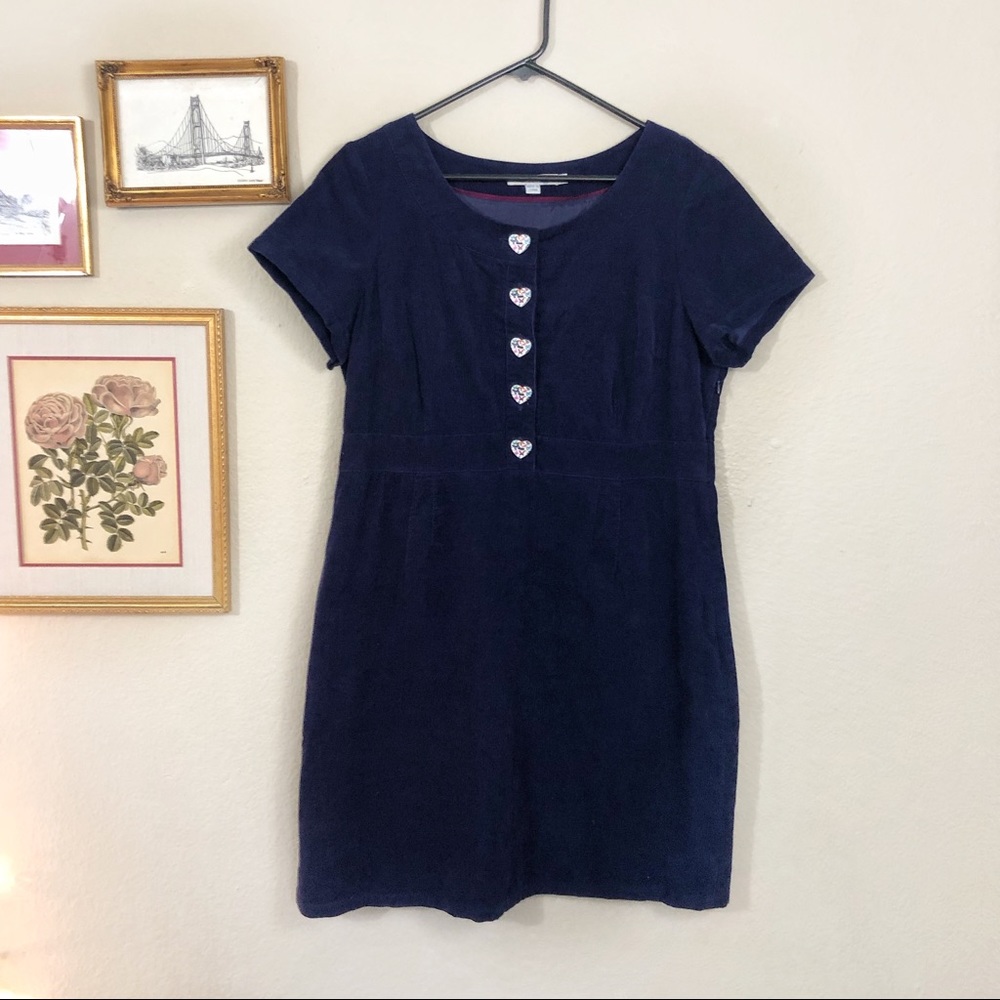 Boden Blue Sheath Midi Dress Casual Crew Neck